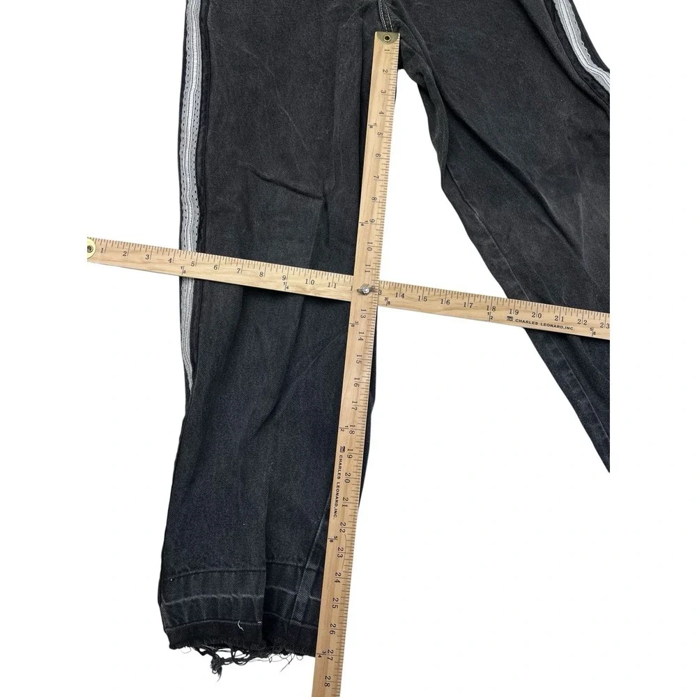 Vintage JNCO Tribal Crown Stripes Baggy Fit Black Jeans‎ Boys 14 Womens 26x26